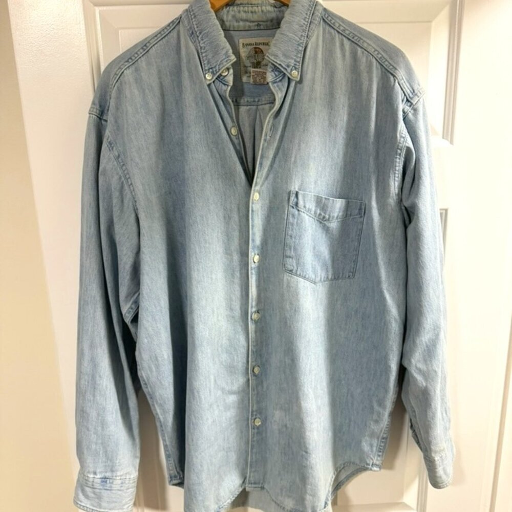 Vintage Authentic Banana Republic Men's Original Trail Denim Button Down L